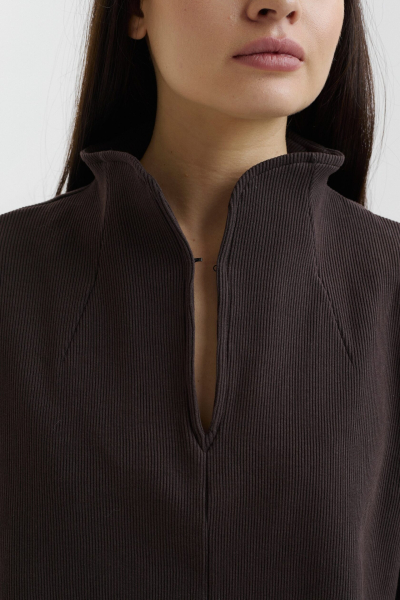 Свитшот с акцентным вырезом marte, цвет: коричневый,  купить онлайн