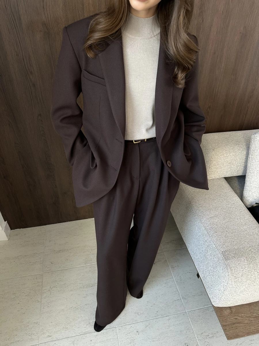 Брюки из вискозы на заниженной талии VLVT, цвет: коричневый, 00-00005361 купить онлайн