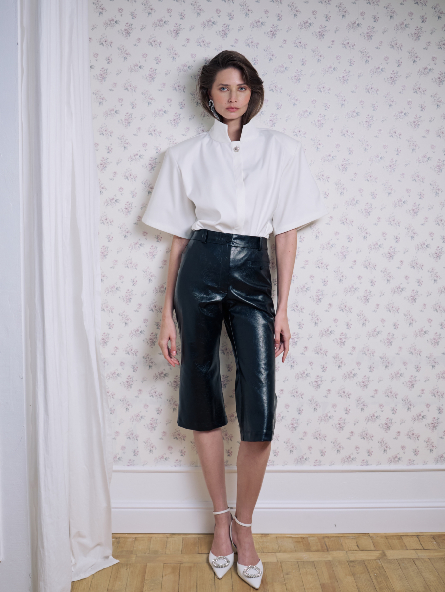 Рубашка с воротником стойкой Shtripling, цвет: белый, SHRUB005WHT купить онлайн