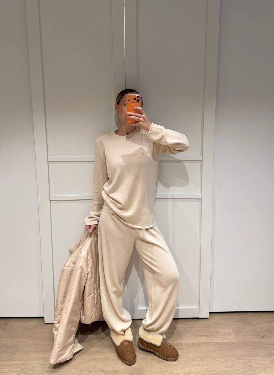 Трикотажный костюм с плечами НИ ИМЕНИ, НИ ПОХОЖИХ, цвет: бежевый, 00-00000402 купить онлайн