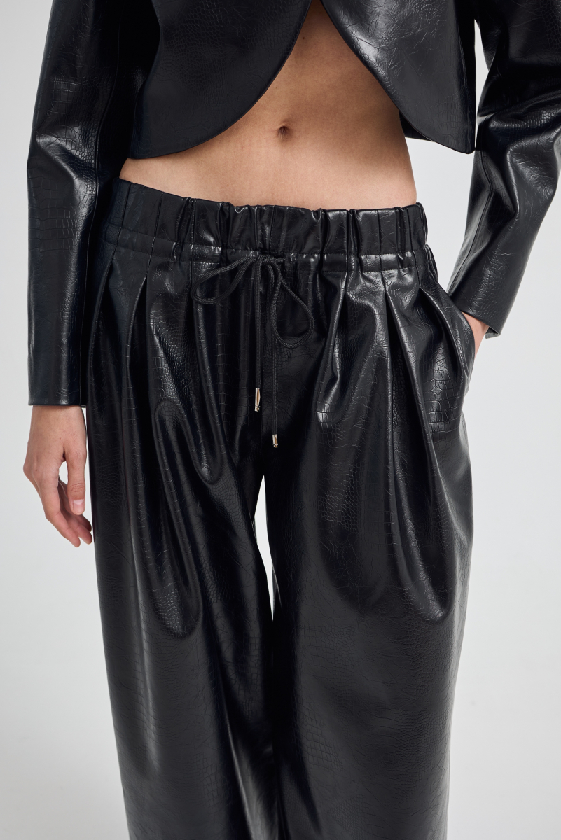 Брюки из экокожи Shtripling, цвет: Черный, SHPNT010BLK купить онлайн