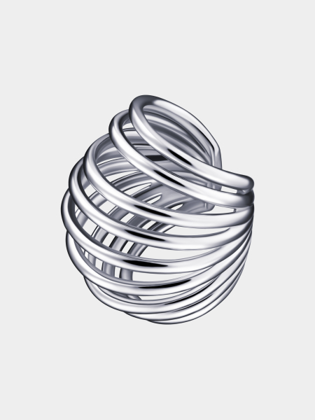 Многослойный кафф RUSHEV, цвет: Серебряный RSHV_CFCH24_4S | новая мужская коллекция купить онлайн