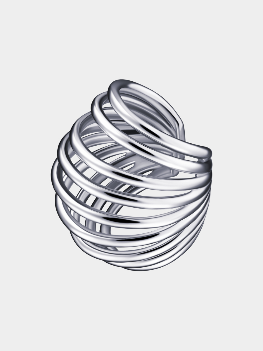 Многослойный кафф RUSHEV, цвет: Серебряный RSHV_CFCH24_4S | новая мужская коллекция купить онлайн