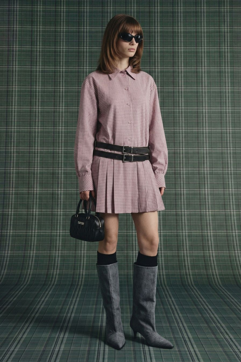 Платье-рубашка из смесового хлопка TOPTOP, цвет: розовый, TT.010.18007.301 купить онлайн