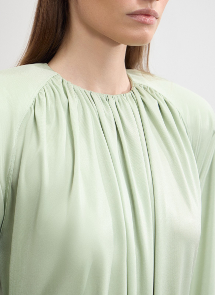 Платье мини со сборками ALL WE NEED, цвет: зеленый,  купить онлайн