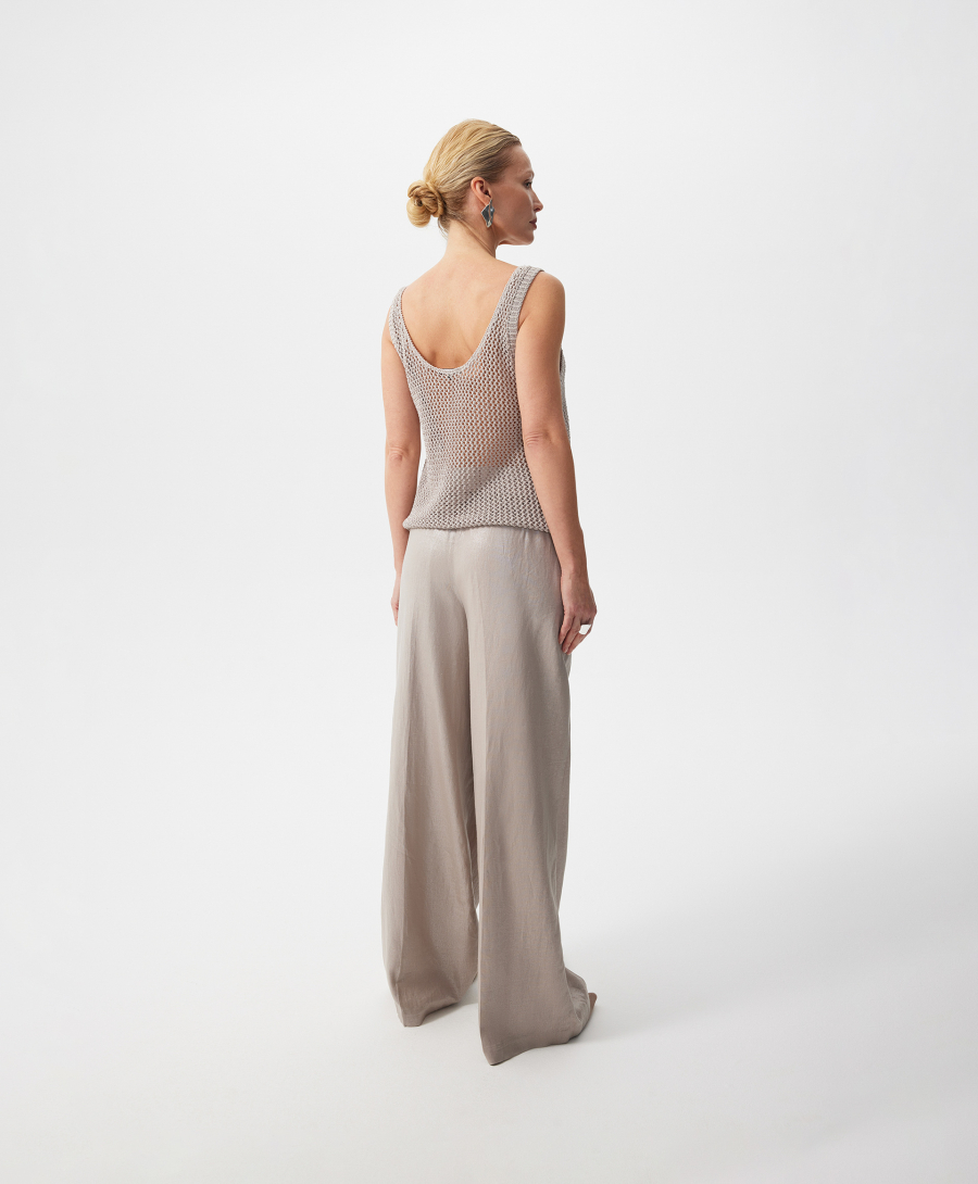 Брюки-палаццо льняные GLVR, цвет: серый, 126G22GAC6306 купить онлайн