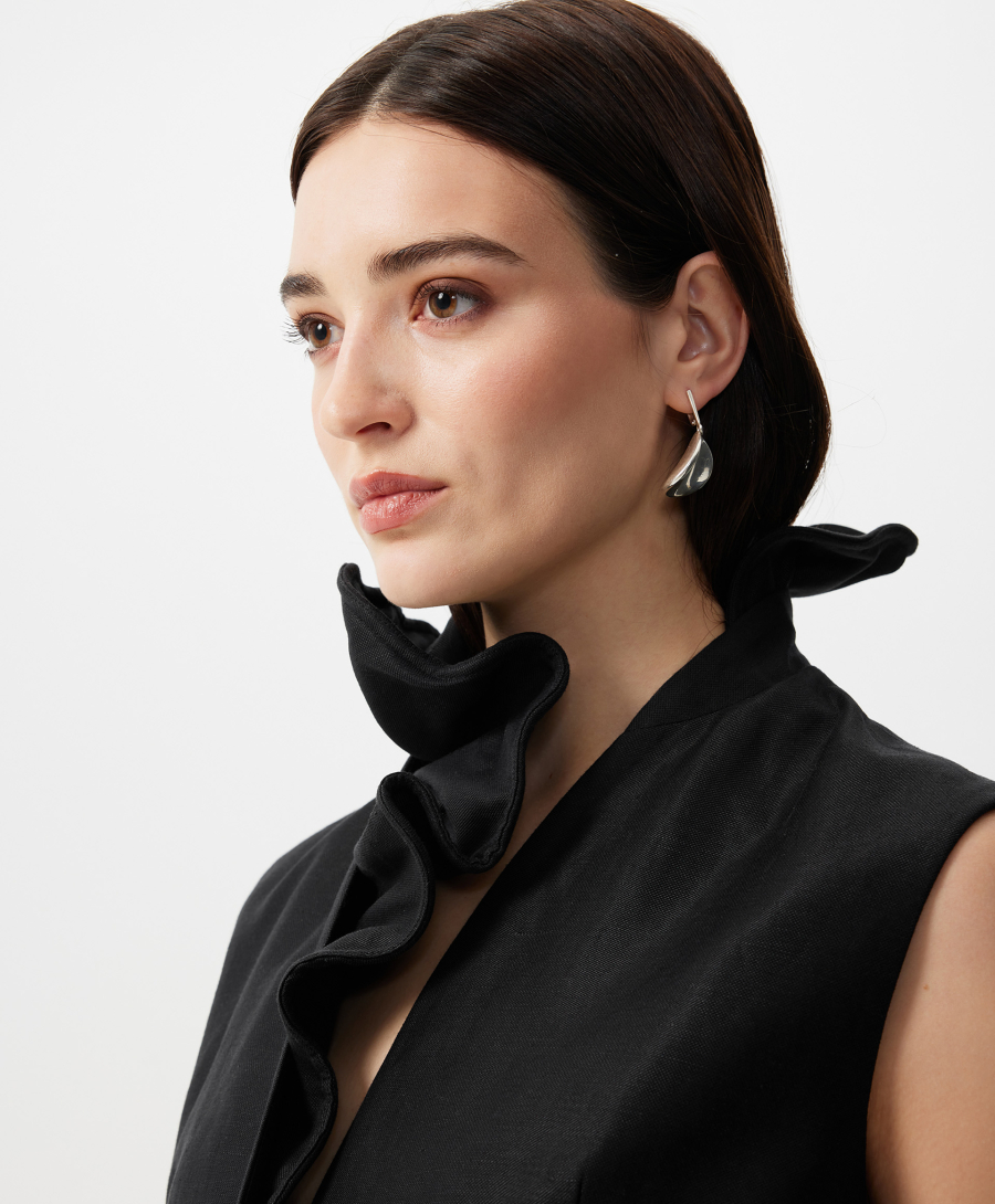 Жилет с отстегивающейся асимметричной оборкой GLVR, цвет: Черный, 126G21GAC4704 купить онлайн