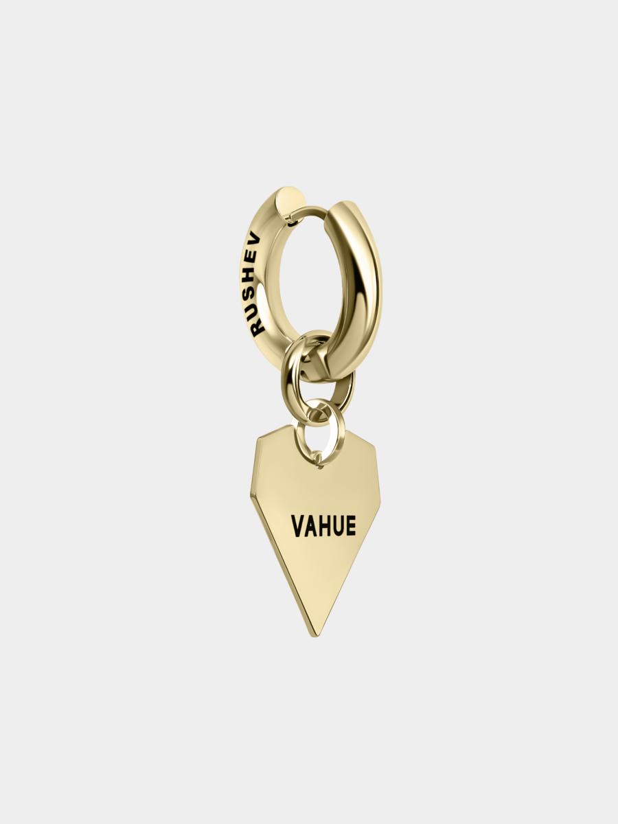 Моносерьга Сердце с надписью RUSHEV RSHV_MONO_HV1G купить онлайн