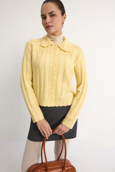 Кардиган с отложным воротником