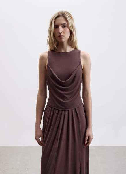 Топ трикотажный с драпировкой