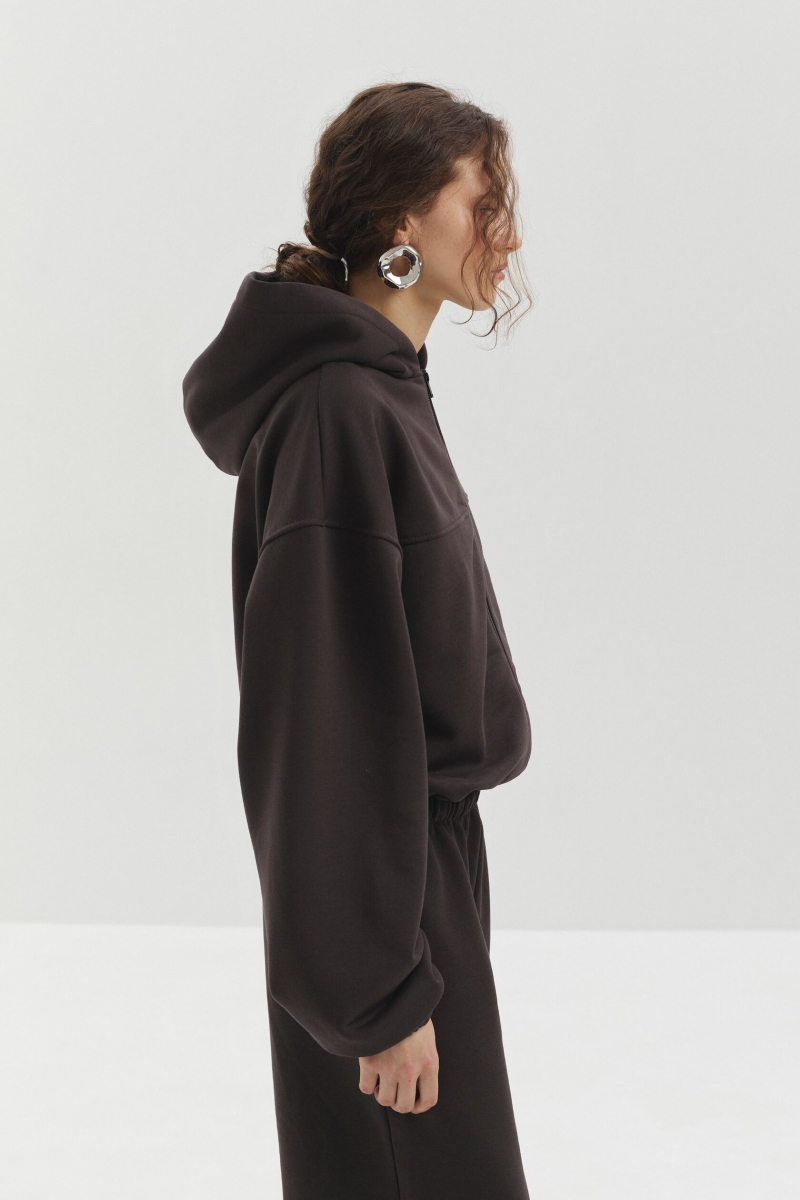 Худи из футера marte, цвет: коричневый,  купить онлайн