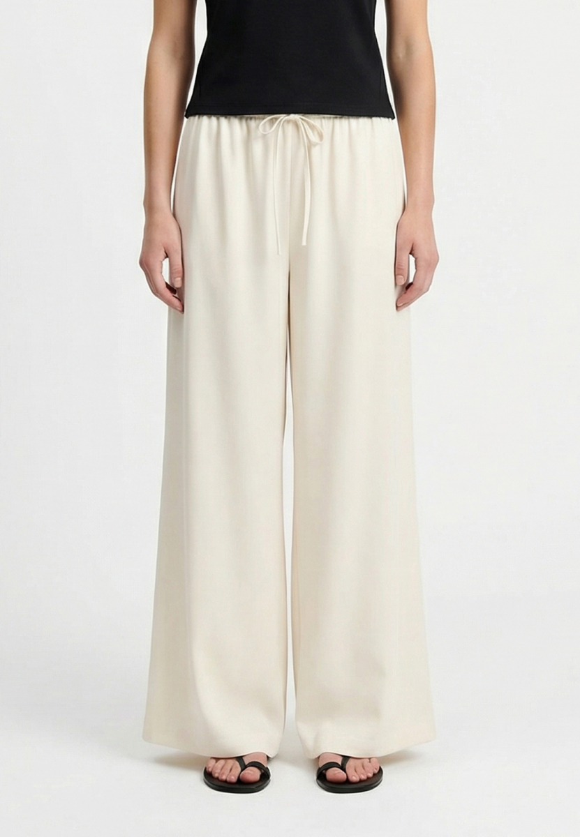 Брюки прямые на кулиске из костюмной ткани