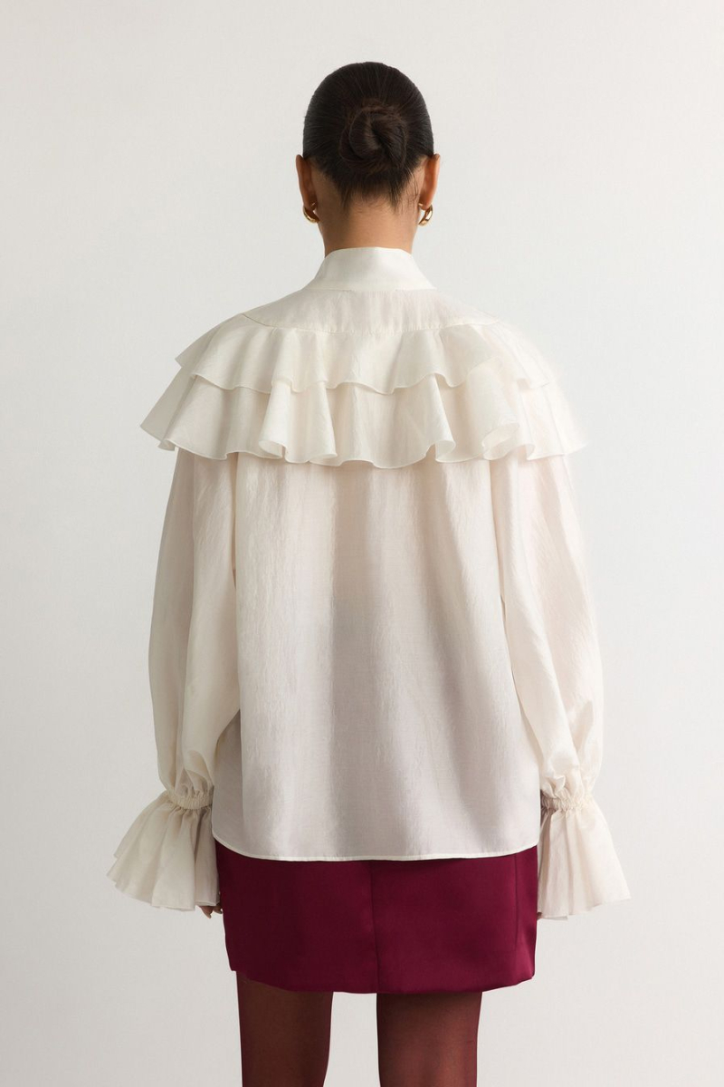 Блуза с воланами TOPTOP, цвет: белый, TTS.020.17360.100 купить онлайн