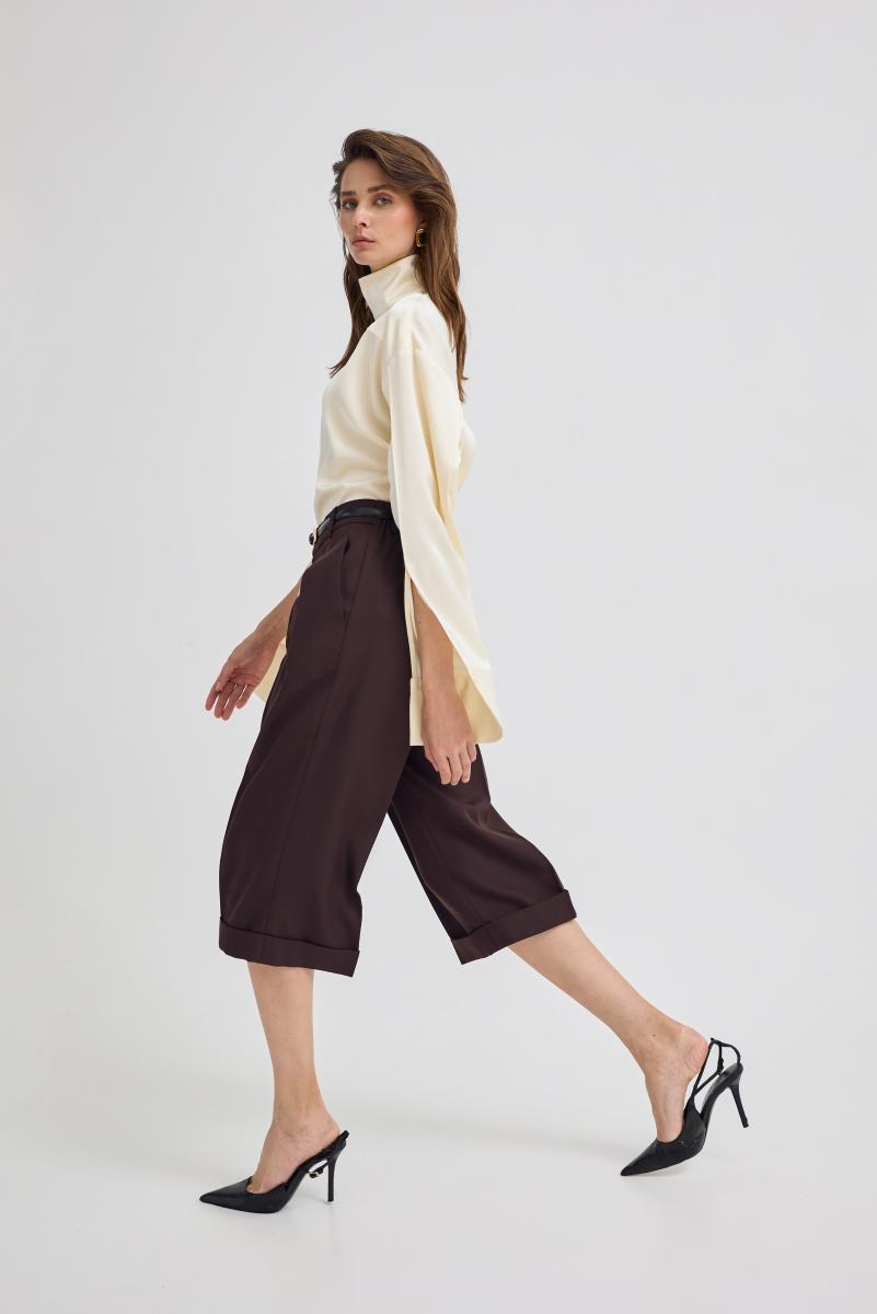 Кюлоты из шерсти Shtripling, цвет: коричневый, SHPNT009BRN купить онлайн