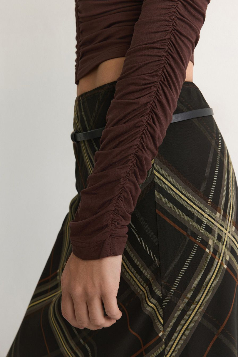 Лонгслив со сборками TOPTOP, цвет: коричневый, TTS.025.18559.700 купить онлайн