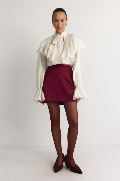 Блуза с воланами TOPTOP, цвет: белый, TTS.020.17360.100 купить онлайн