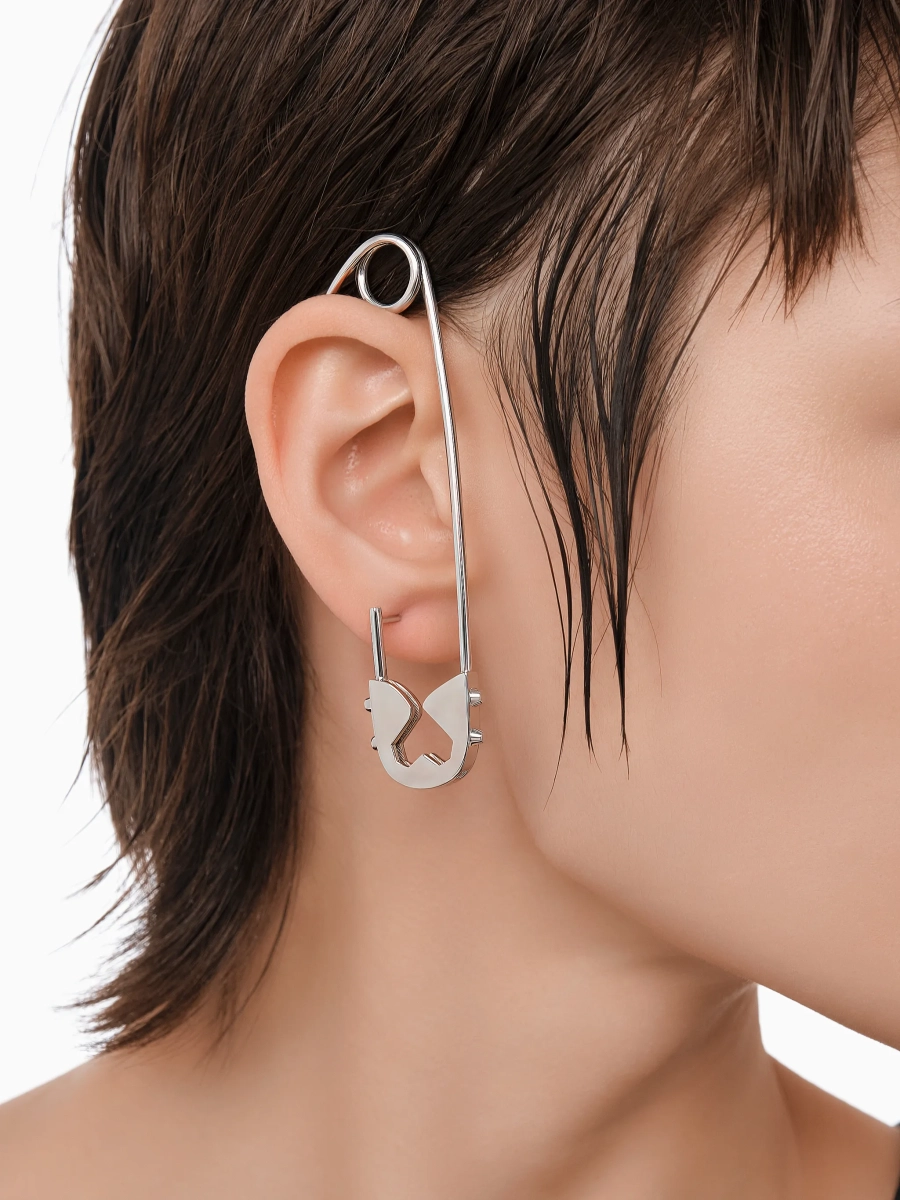 Акцентная моносерьга RUSHEV, цвет: Серебряный, RSHV_N25_MN11 купить онлайн