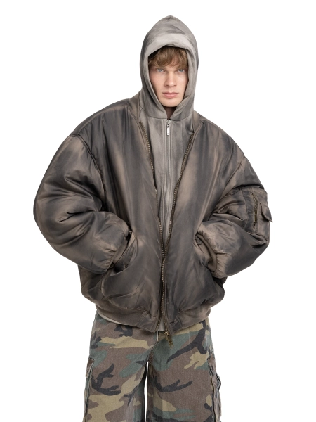 Бомбер HOODED BOMBER ABC, цвет: серый, 00-293 купить онлайн