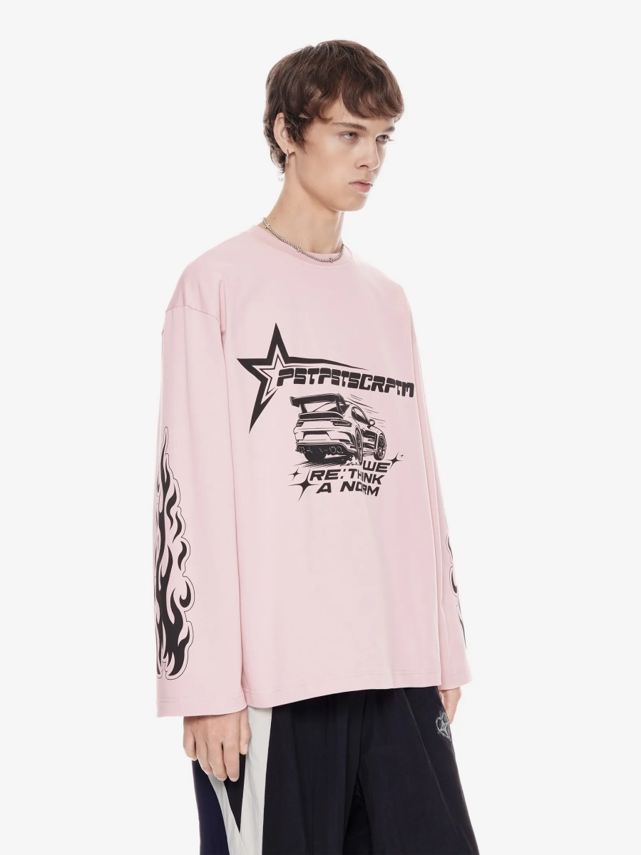 Лонгслив с потертым принтом p.p.s., цвет: розовый, 1124.002.00.03.420 купить онлайн