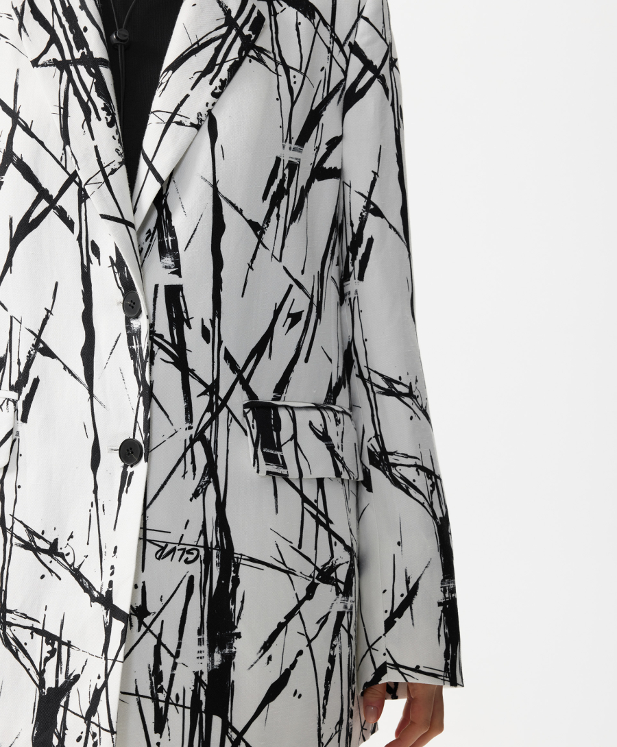 Пиджак силуэта умеренный оверсайз GLVR, цвет: белый, 126G21GAC4810 купить онлайн