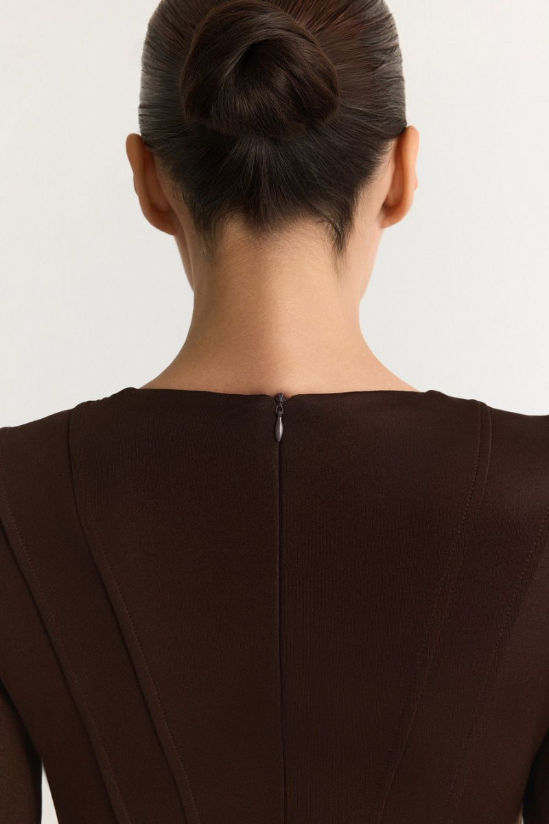 Боди с широкими плечами TOPTOP, цвет: коричневый, TTS.023.18296.700 купить онлайн