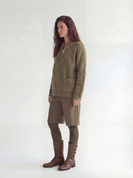 Кардиган на молнии SAGAS, цвет: зеленый, 260102 купить онлайн