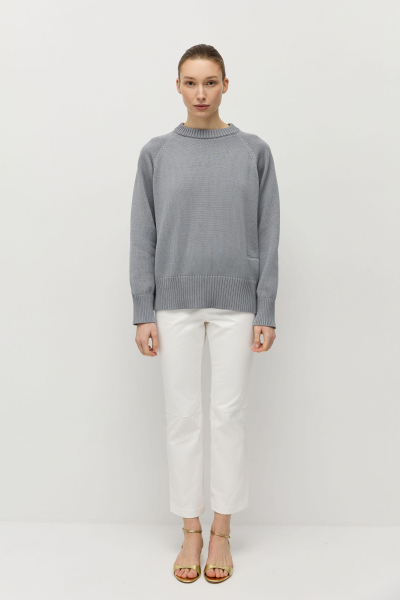 Брюки укороченные из итальянской джинсы AROUND, цвет: белый, 2814_37С01 купить онлайн