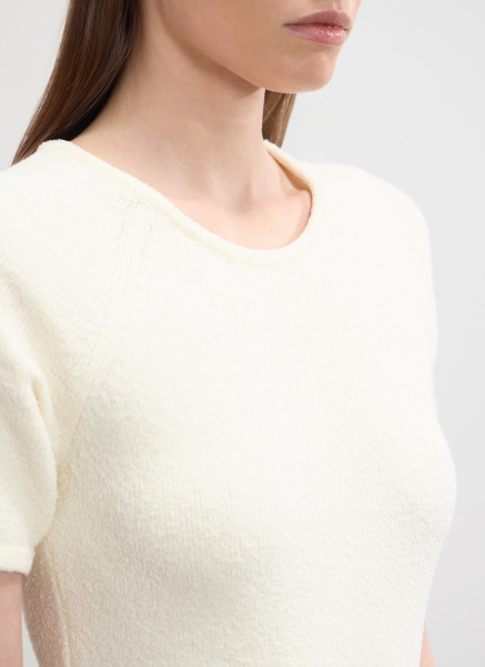 Платье фактурной вязки из хлопка ALL WE NEED, цвет: белый,  купить онлайн