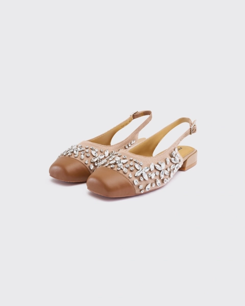 Туфли слингбэк Камни ASIA ST 71, цвет: бежевый, Ast71.Slingback-nude купить онлайн