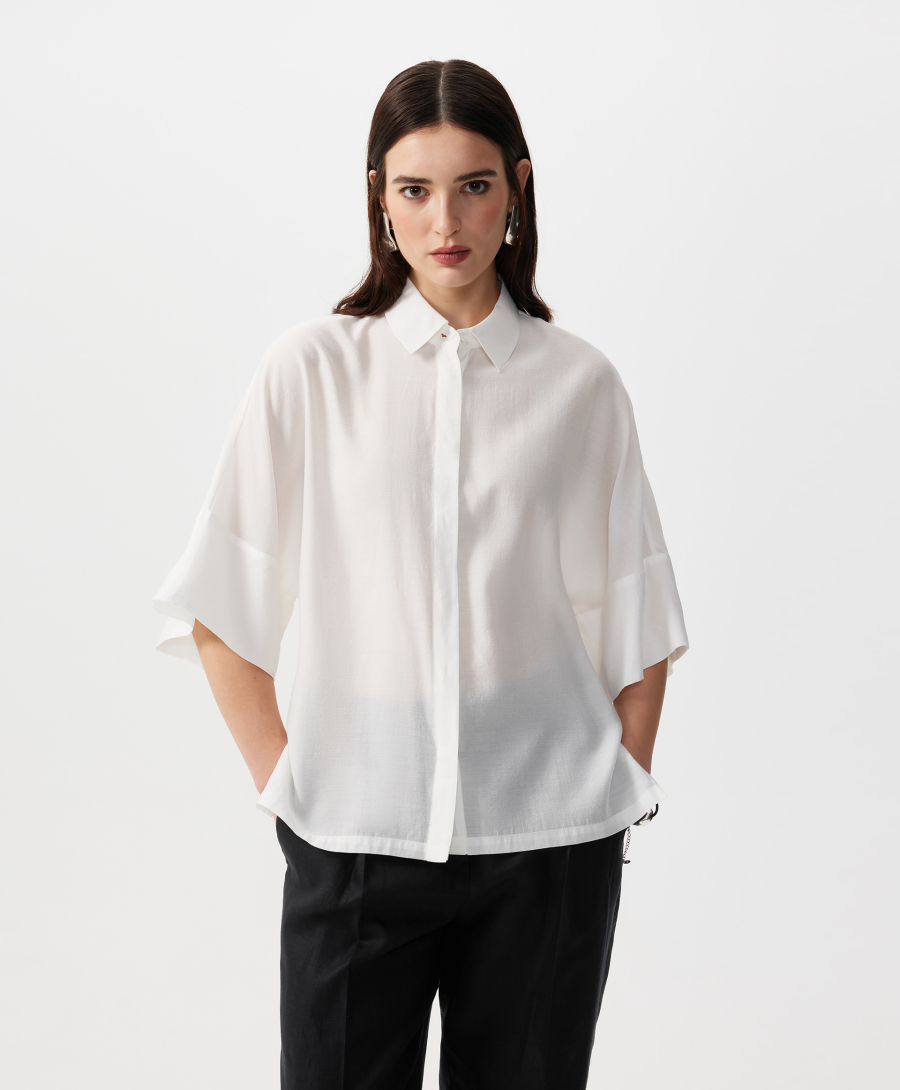 Блузка с коротким рукавом оверсайз GLVR, цвет: белый, 126G21GAC2227 купить онлайн