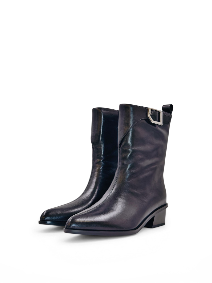 Ботинки демисезонные из натуральной кожи GRANDERA, цвет: Черный  купить онлайн