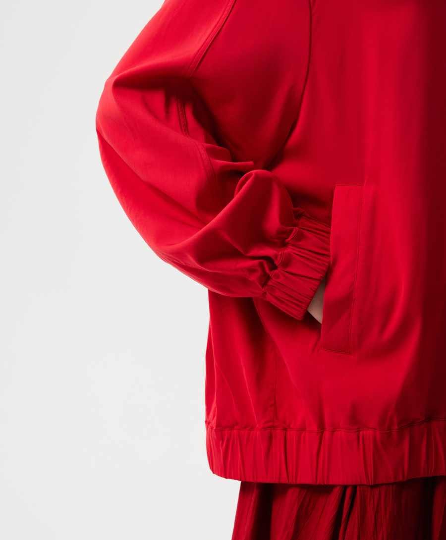 Бомбер оверсайз без подкладки GLVR, цвет: красный, 126G25GAC2004 купить онлайн