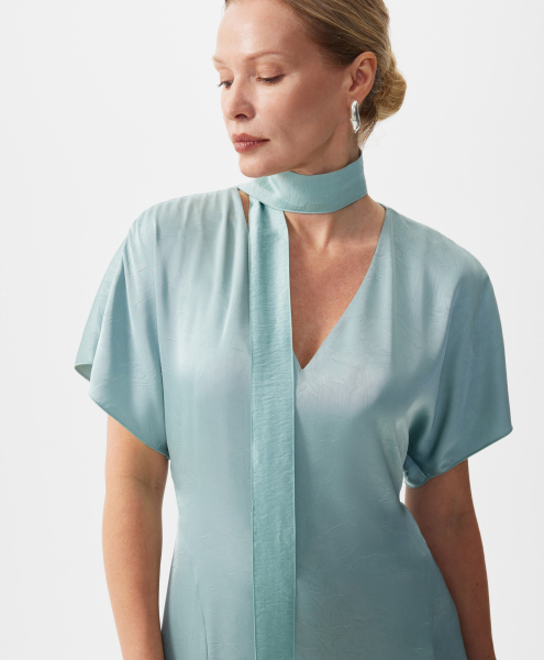 Платье макси приталенного кроя из шелковистой ткани GLVR, цвет: зеленый, 126G26GAC2517 купить онлайн