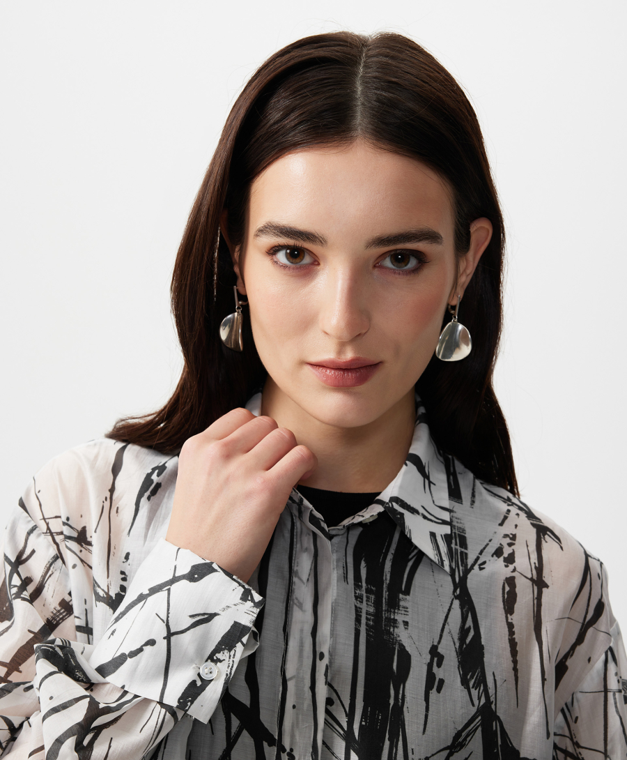 Туника из полупрозрачной ткани GLVR, цвет: белый, 126G21GAC2224 купить онлайн