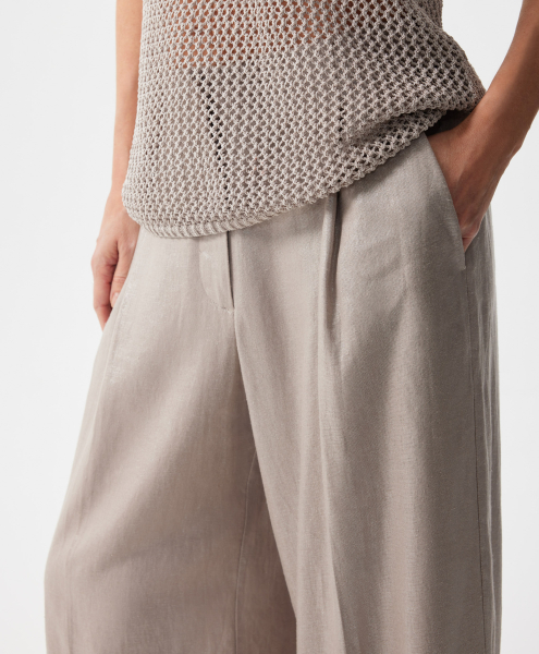 Брюки-палаццо льняные GLVR, цвет: серый, 126G22GAC6306 купить онлайн