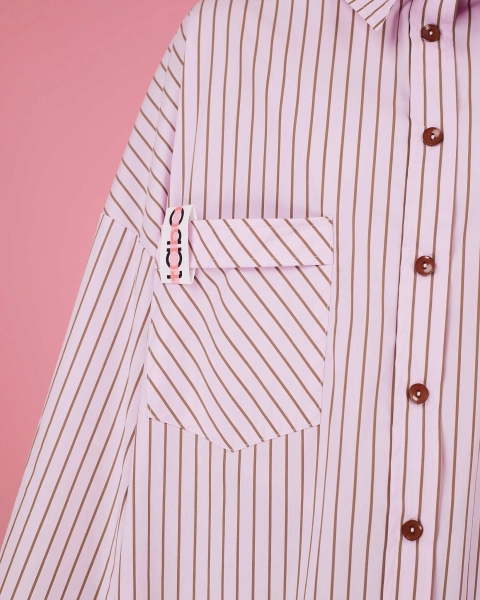 Рубашка макси оверсайз #19 TABOO, цвет: розовый, Rub19 купить онлайн