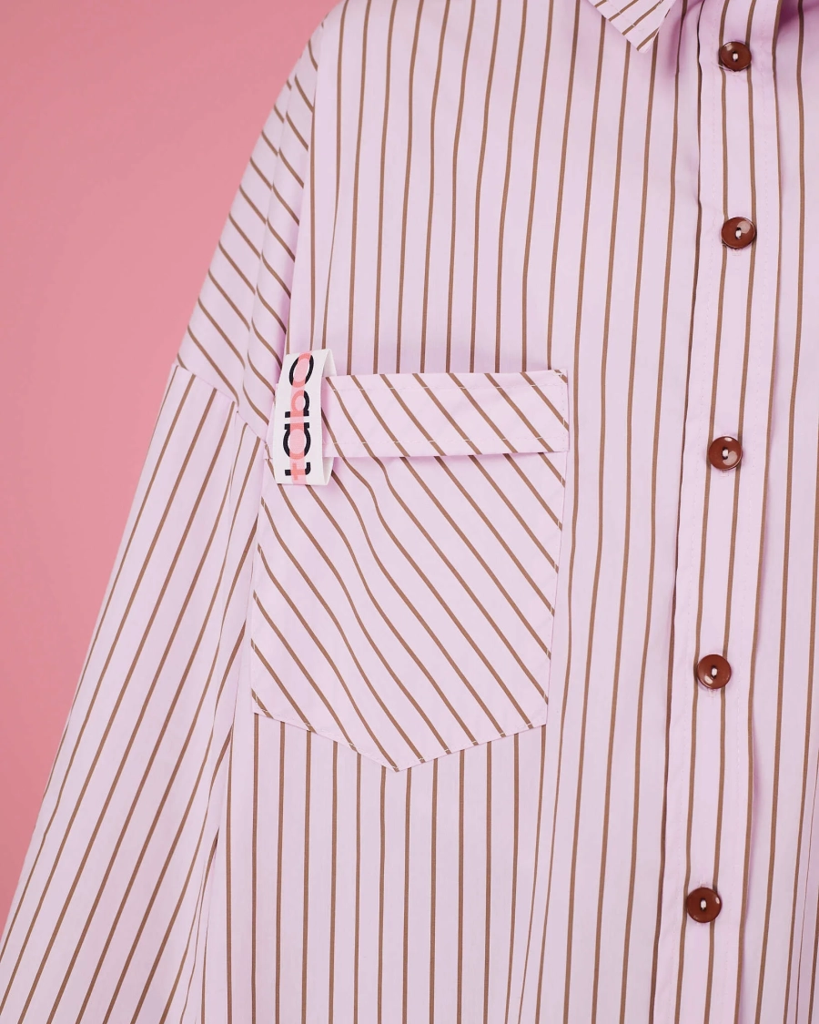 Рубашка макси оверсайз #19 TABOO, цвет: розовый, Rub19 купить онлайн