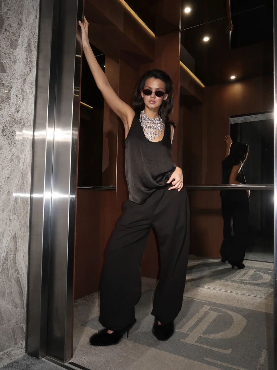 Широкие брюки MIARTLAND, цвет: Черный, НФ-00000827 купить онлайн