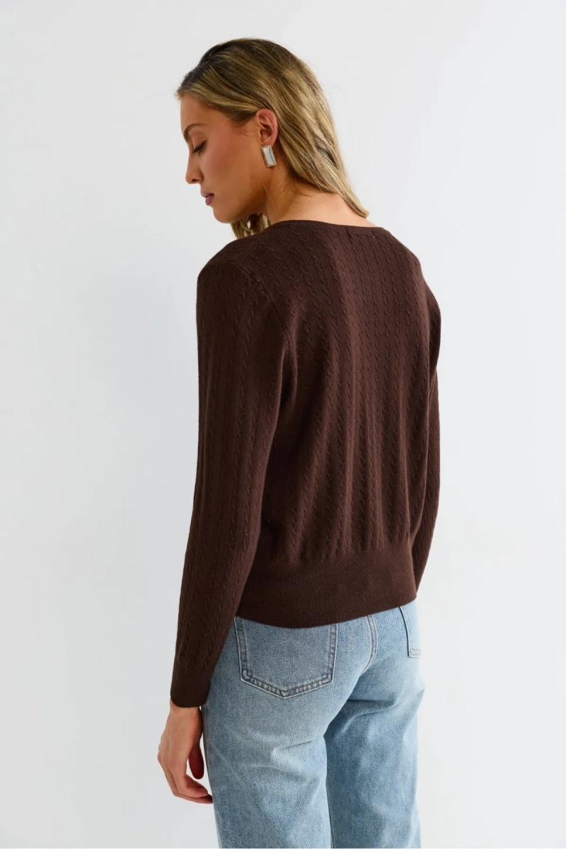 Кардиган тонкий Erist store, цвет: коричневый, НФ-00003177 купить онлайн