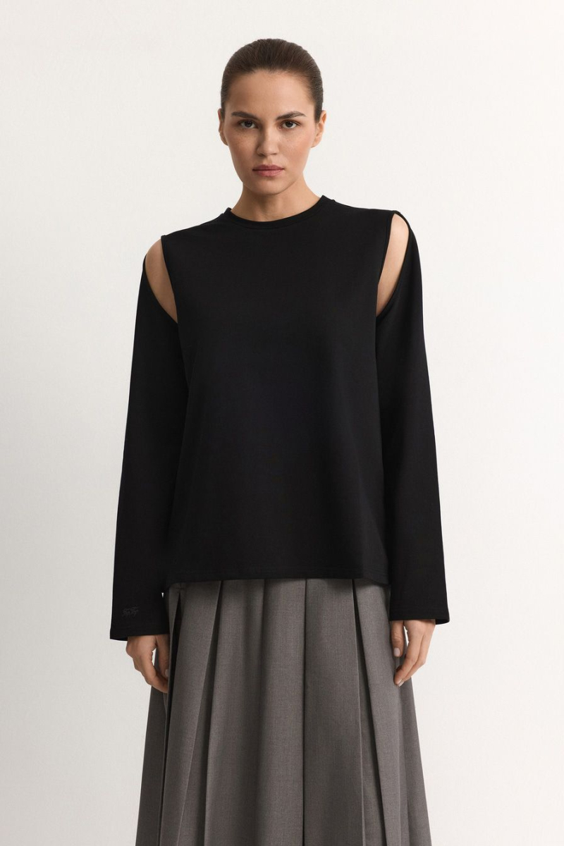 Лонгслив из смесового хлопка