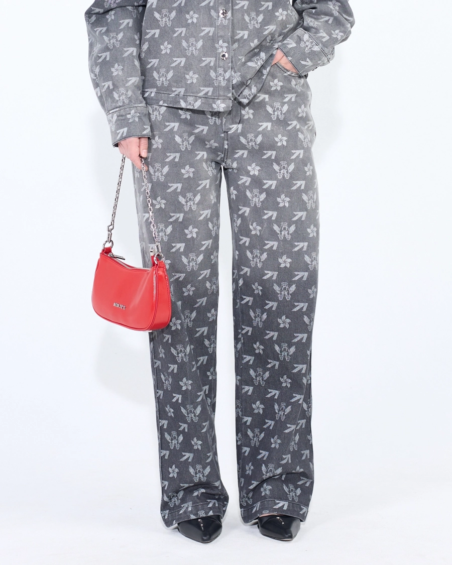 Джинсы женские с градиентом и монограммой ASIA ST 71, цвет: серый, Ast71.jeans-denim-mngrm-w-grey купить онлайн