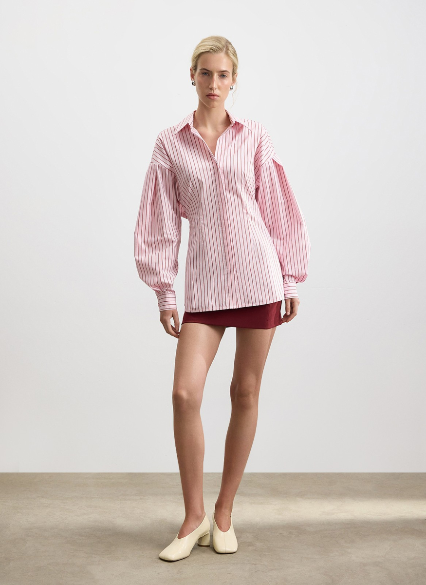 Рубашка с объемным рукавом ALL WE NEED, цвет: розовый, 2602W1320-141 купить онлайн