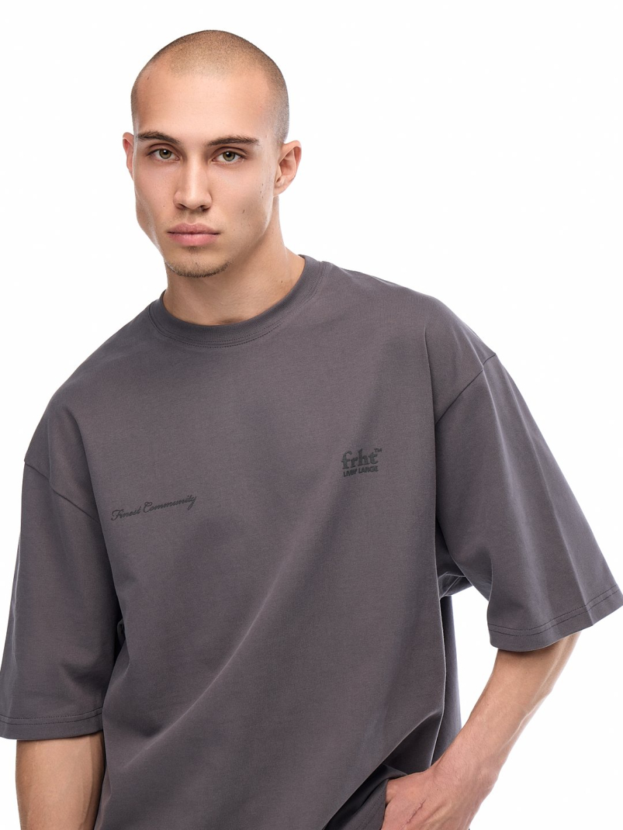 Футболка с принтом FRHT, цвет: графит, TSLVNLGRP купить онлайн