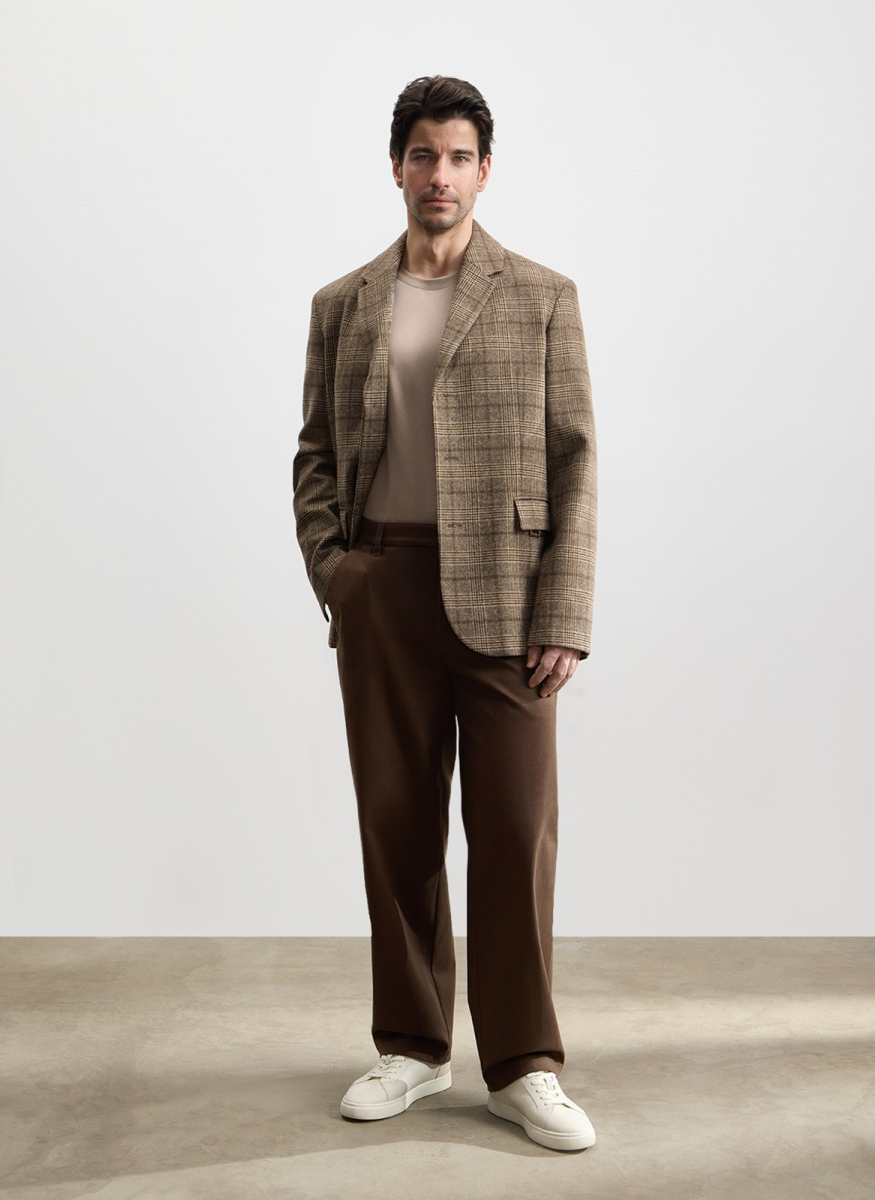 Пиджак из фактурной ткани с шерстью ALL WE NEED, цвет: коричневый,  купить онлайн