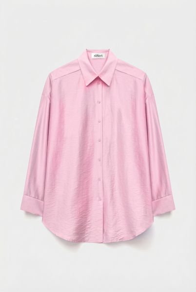 Рубашка оверсайз из вискозы REFERT, цвет: светло-розовый, 12-3277/2-2511 купить онлайн