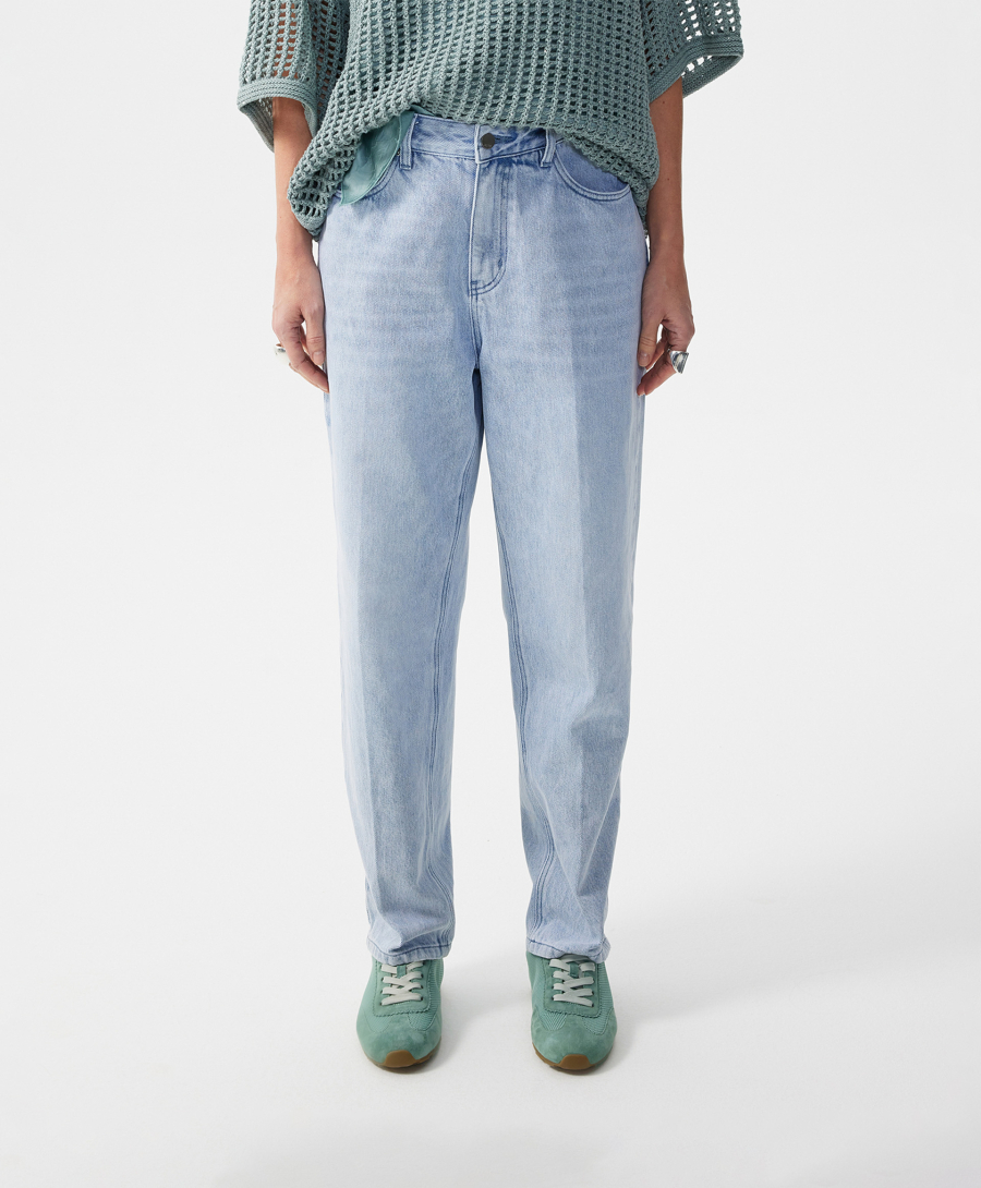 Джинсы-багги средней посадки GLVR, цвет: голубой, 126G26GAC6330 купить онлайн