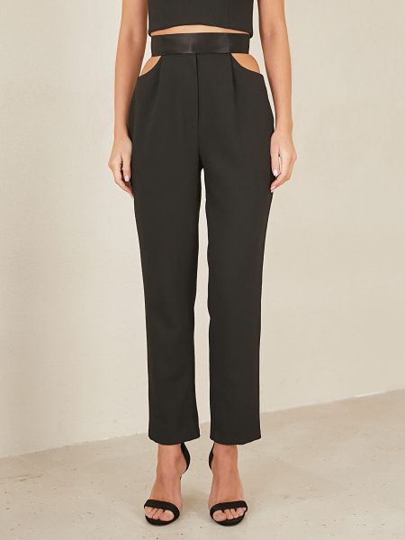 Брюки с вырезами на бедрах I.B.W., цвет: Черный, ES009 купить онлайн