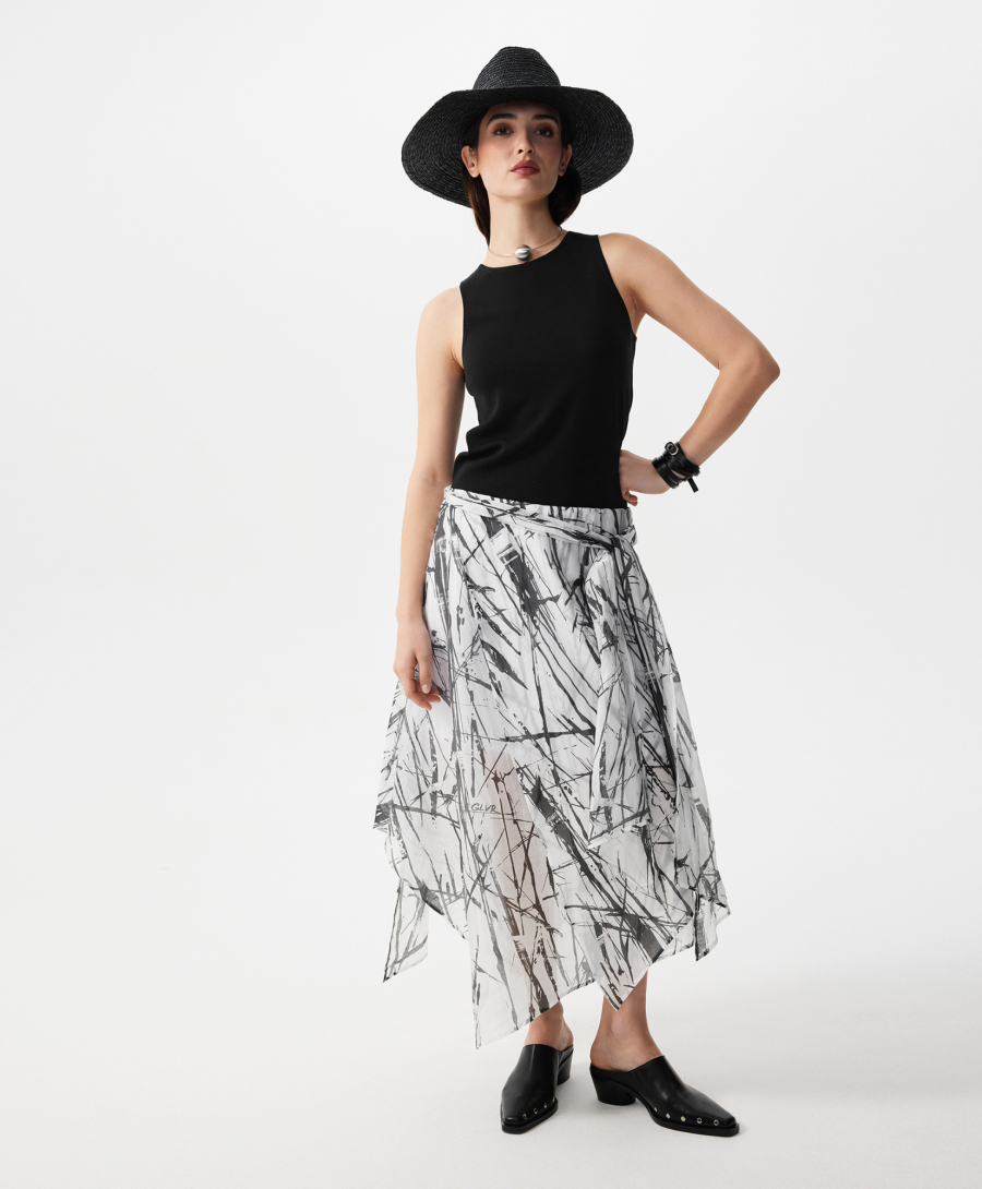 Юбка с неровной линией низа