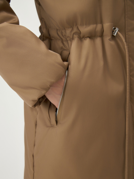 Утепленное полупальто на кулиске Conso, цвет: коричневый, SEM 260110 - коричневый купить онлайн