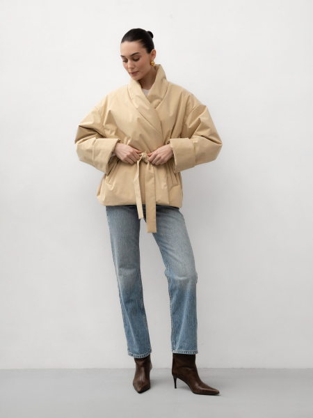 Куртка кимоно с поясом TRES, цвет: Желтый, НФ-00002712 купить онлайн